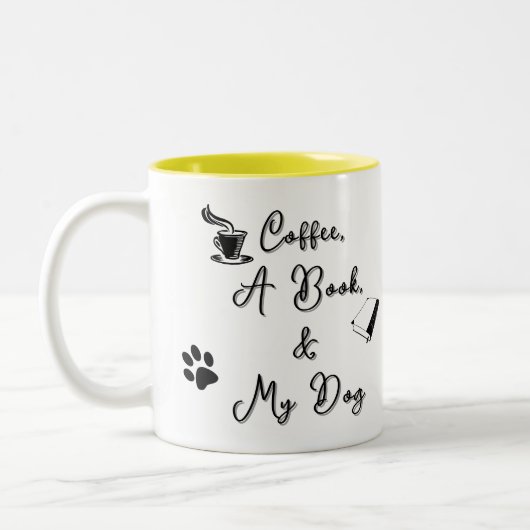 Mug bicolore 325 ml (jaune) (Gauche)