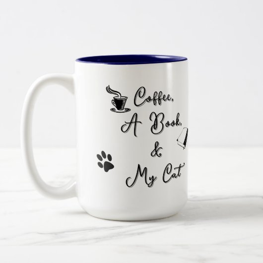 Mug bicolore 425 ml (bleu) (Gauche)