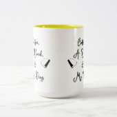 Mug bicolore 425 ml (jaune) (Centre)