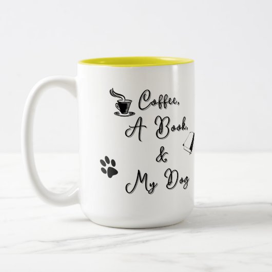 Mug bicolore 425 ml (jaune) (Gauche)