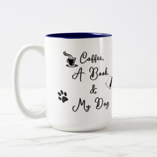 Mug bicolore 450 ml (bleu) (Gauche)