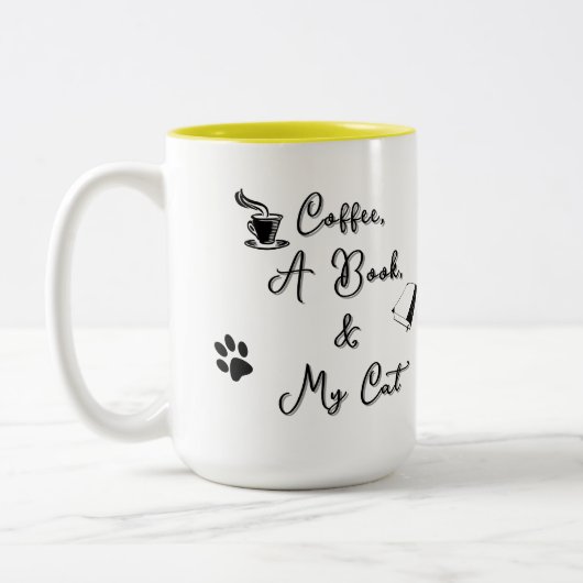 Mug bicolore 450 ml (jaune) (Gauche)
