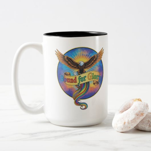Mug bicolore, 45 cl (Avec donut)