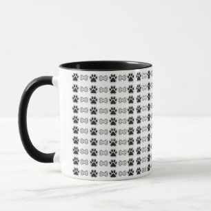 Mug bicolore à motif mignon d'empreinte de patte n