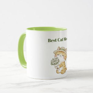 Mug bicolore Bouquet de Roses Jardinier de Chat Ka