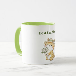 Mug bicolore Bouquet de Roses Jardinier de Chat Ka