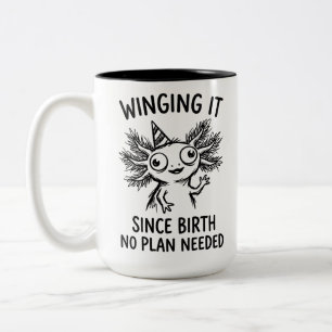 Mug Bicolore : Citation de café drôle d'Axolotl sa