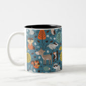 Mug bicolore d'animaux forestiers (Gauche)