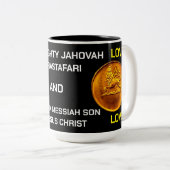 Mug bicolore LOVE JAHOVAH, 15 oz (Devant droit)
