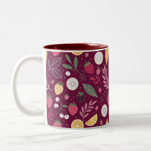 Mug Bicolore – Motif Fruit Rouge Foncé par JoyCrys