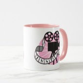 Mug bicolore rose inspiré (Devant droit)