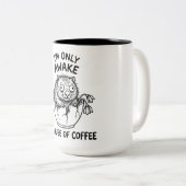 Mug Bicolore Wombat Drôle Citation Café (Devant droit)