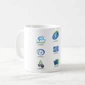 Mug Bicycle Racing Icons Blue and Green Sport (Devant gauche)
