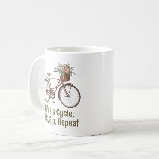 Mug Bicycle Vintage amusant (Devant gauche)