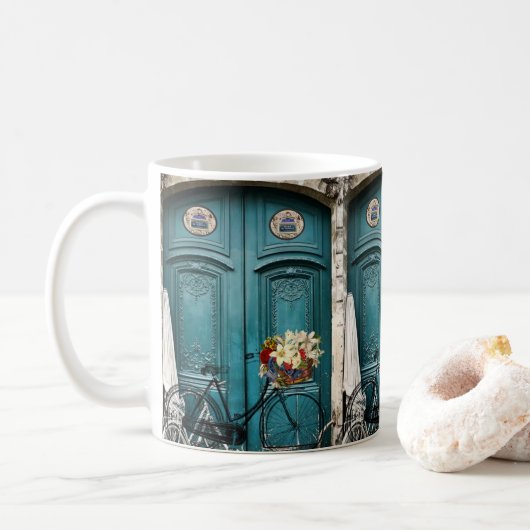Mug Bicyclette de porte vintage (Avec donut)