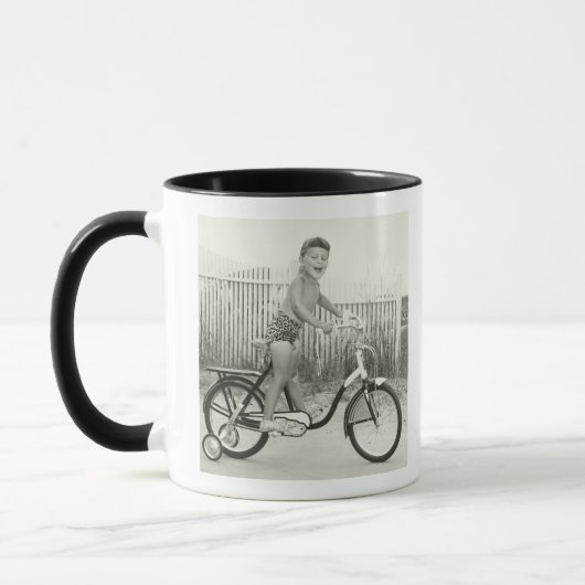 Mug Bicyclette d'équitation de fille (Gauche)
