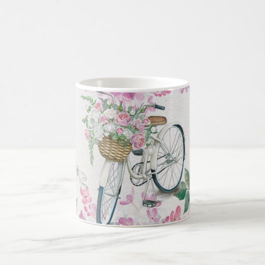 Mug Bicyclette et fleurs élégantes (Centre)