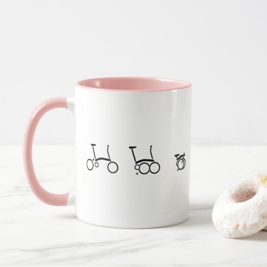 Mug Bicyclette se pliante de vélo de Brompton (Avec donut)