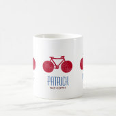 Mug Bicyclettes Rouges Boug Personnalisé Avec Son Nom (Centre)