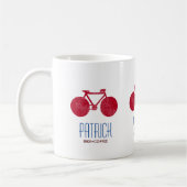 Mug Bicyclettes Rouges Boug Personnalisé Avec Son Nom (Gauche)