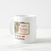 Mug Biden/Harris 2020 Vintage Christmas Floral (Devant gauche)
