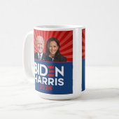Mug Biden Harris Photo - 2024 étoile - Bleu Bleu Blanc (Devant gauche)