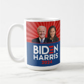 Mug Biden Harris Photo - 2024 étoile - Bleu Bleu Blanc (Gauche)