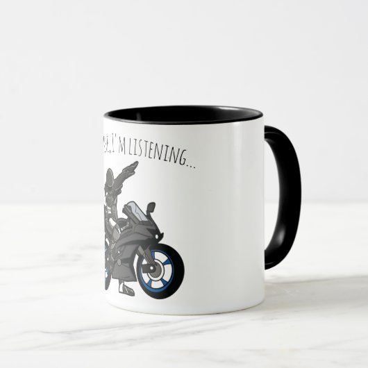 Mug Bien sûr, j'écoute... Funny Motorcycle (Devant droit)