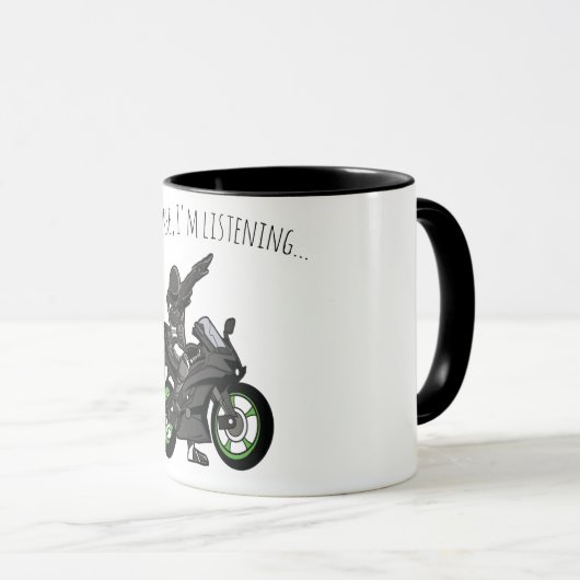 Mug Bien sûr, j'écoute... Funny Motorcycle (Devant droit)