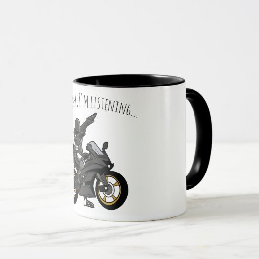 Mug Bien sûr, j'écoute... Funny Motorcycle (Devant droit)