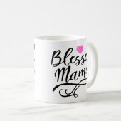 Mug Bienheureuse maman, texte blanc (Devant droit)