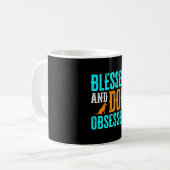 Mug Bienheureux et obsédé de chien amateur de chien (Devant gauche)