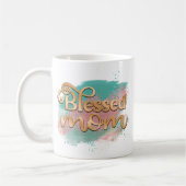 Mug Bienheureux maman Turquoise rose et or Parties sci (Gauche)