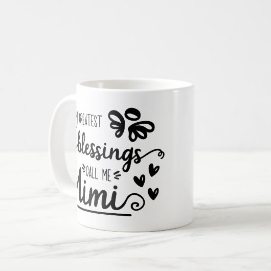 Mug Bienheureux Mimi - Meilleure grand-mère - Ajouter (Devant gauche)