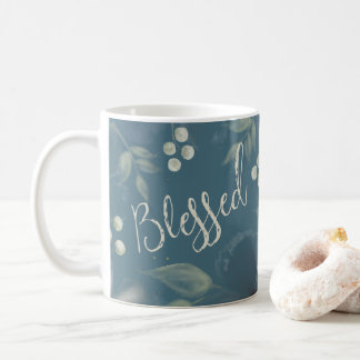 Mug Bienheureux Turquoise Religieux Moderne Aquarelle