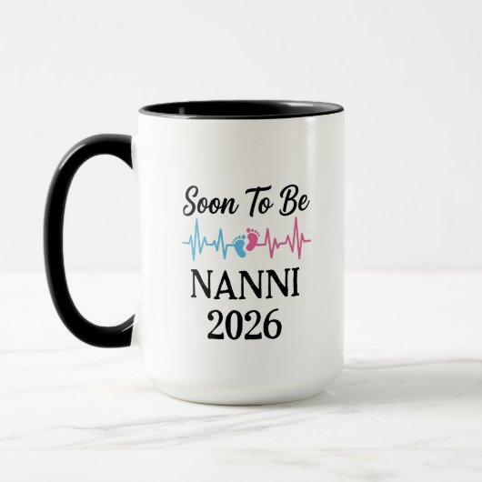 Mug Bientôt grand-mère 2026, NANNI, MIMI (Gauche)