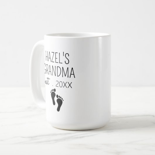 Mug Bientôt Grand-Mère Promue À Grand-Mère Est 2025 (Devant gauche)