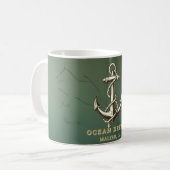 Mug Bienvenue à bord, nom du bateau Ancre (Devant gauche)