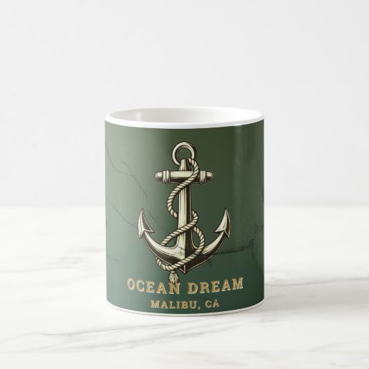 Mug Bienvenue à bord, nom du bateau Ancre (Centre)