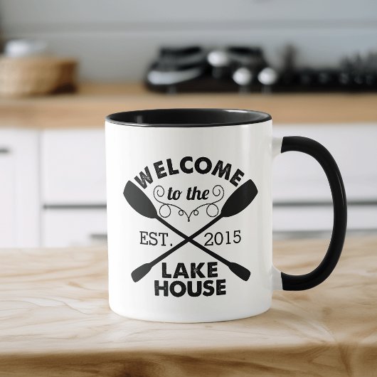 Mug Bienvenue à Lake House Rustic Paddles