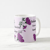 Mug Bienvenue à notre équipe Fleur violet Nouveau empl (Devant droit)