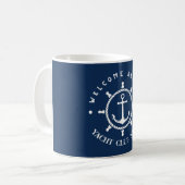 Mug Bienvenue Ancre Bleue Voilier nautique Bateau do-i (Devant gauche)