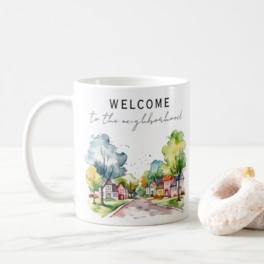 Mug Bienvenue dans le quartier (Avec donut)