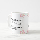 Mug Bienvenue douce maison ajouter nom de famille anné (Devant gauche)