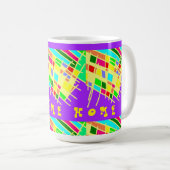 Mug Bienvenue maison brite splash art et message (Devant droit)