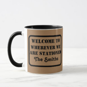 Mug Bienvenue partout où nous sommes stationnés