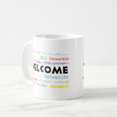 Mug Bienvenue Plusieurs Langues Blanc Coloré (Devant gauche)