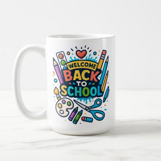 Mug Bienvenue Retour à l'école Fun Art Design (Gauche)