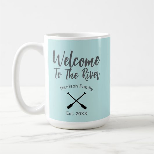 Mug Bienvenue Sur Le Nom De Famille De La Rivière (Gauche)