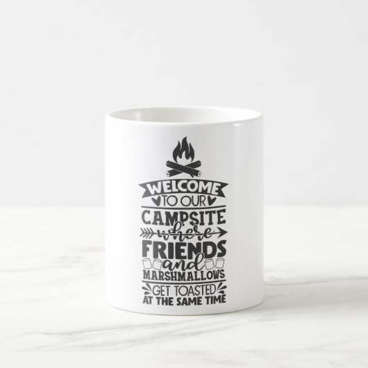 Mug Bienvenue Sur Notre Camping Funny Camping Slogan (Centre)